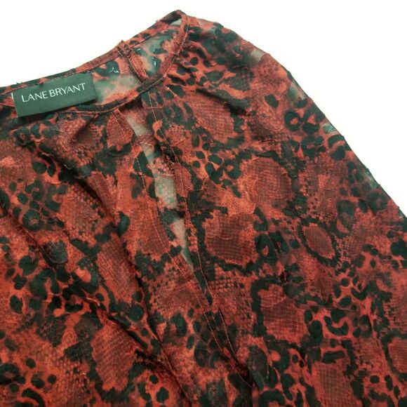 Lane Bryant 22 Top Blouse Balloon Sleeve Sheer Keyhole Whimsigoth Gothic Witchy - Picture 5 of 9